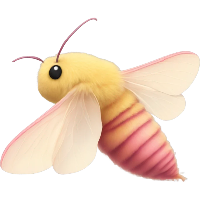 Fluffy Rosy maple moth side profile emoji