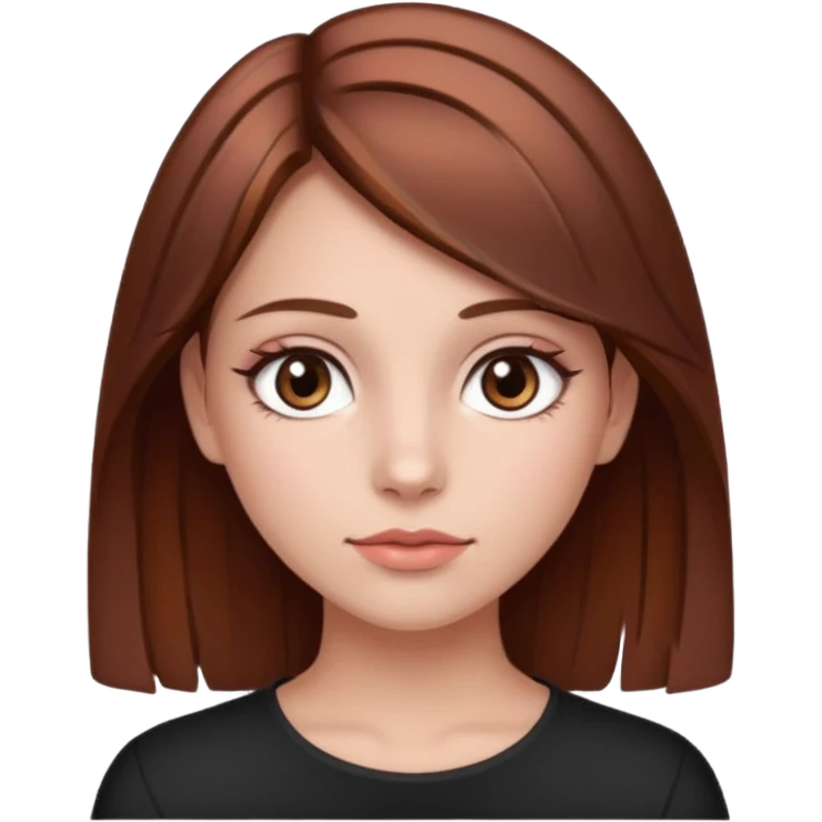 girl with fair skin, brown hair with a few rose gold highlights, and brown eyes emoji