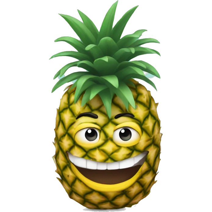 Skiing pineapple emoji