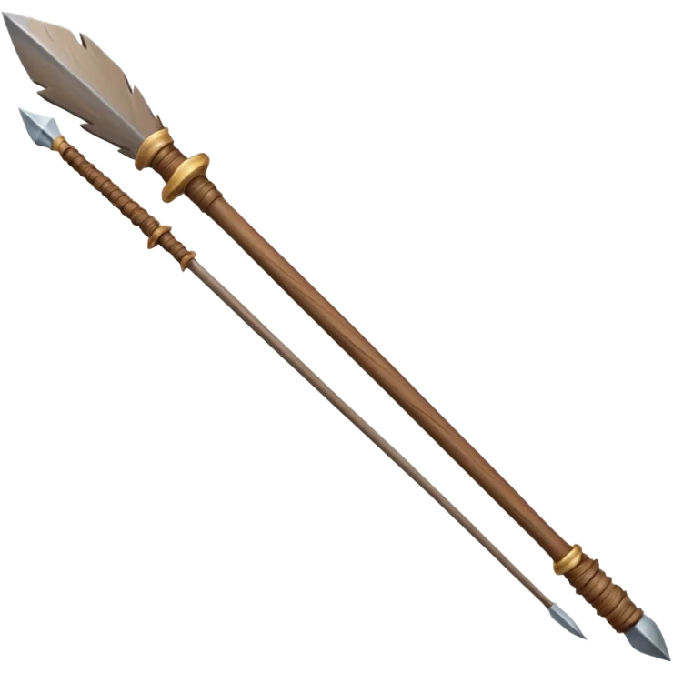 A long wooden spear with tightly lashed stone tip.











 emoji