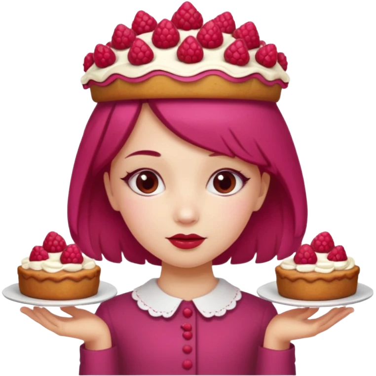 Raspberry torte human full body and legs girl with a raspberry barrette on her head emoji