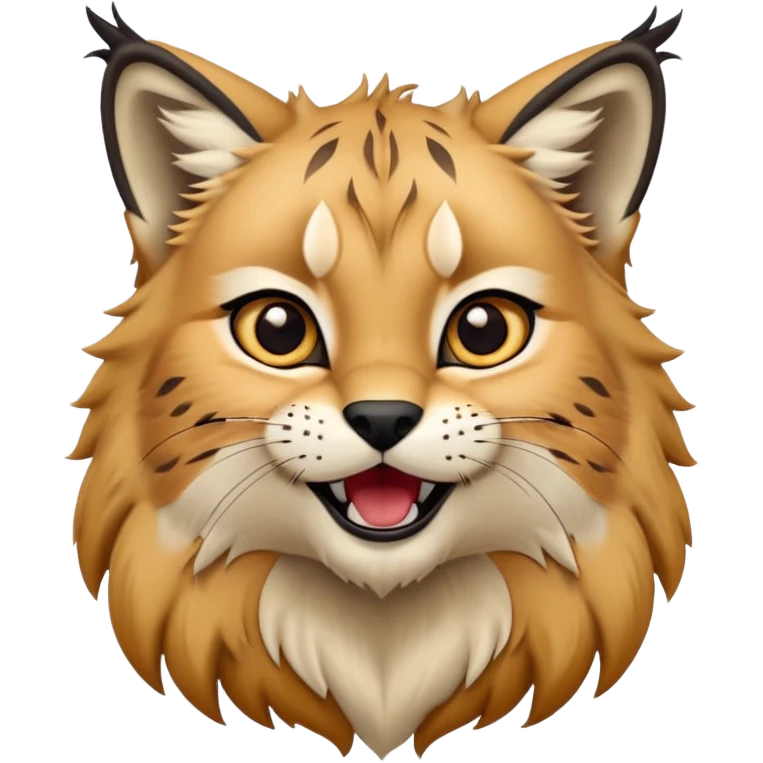 Cinematic-realistic cute-Lynx-Portrait-Emoji – Head tilted dramatically with an exaggeratedly amused expression, featuring a thick, tufted golden-brown coat with striking black ear tufts, wide, expressive amber eyes filled with playful disbelief. zoomed out to show shoulders emoji