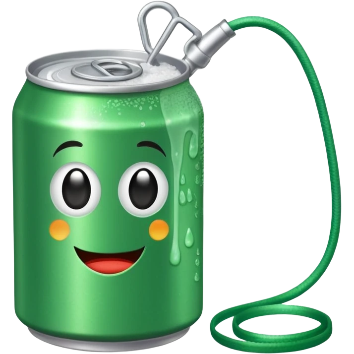 Green Soda can on leash of Salt Jug emoji