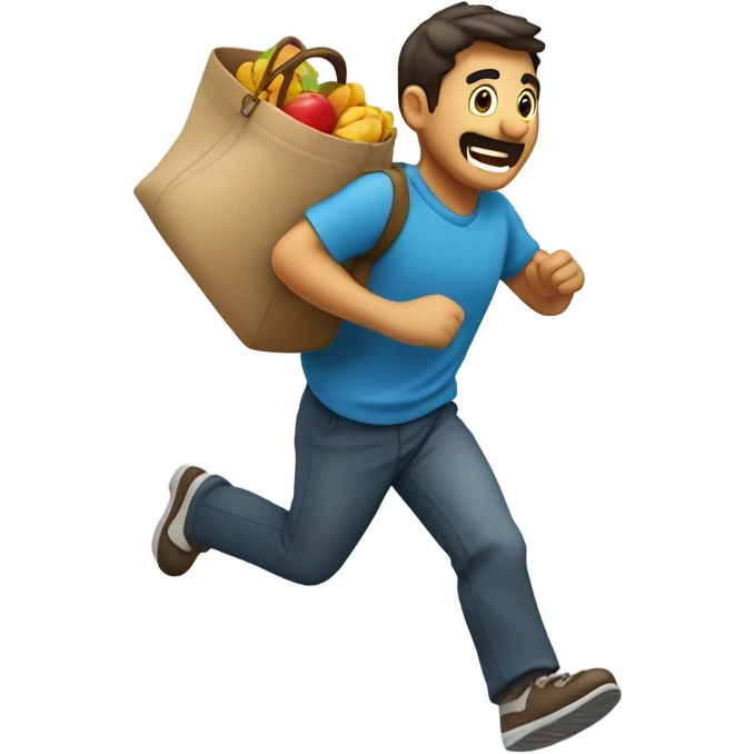 Ladrón corriendo con una bolsa emoji