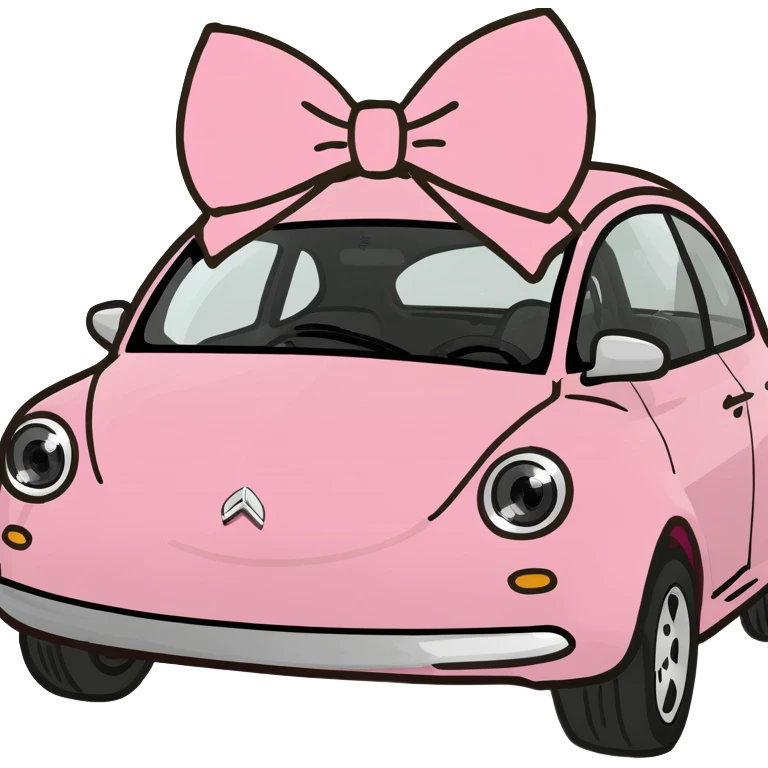 pink car with a bow  emoji
