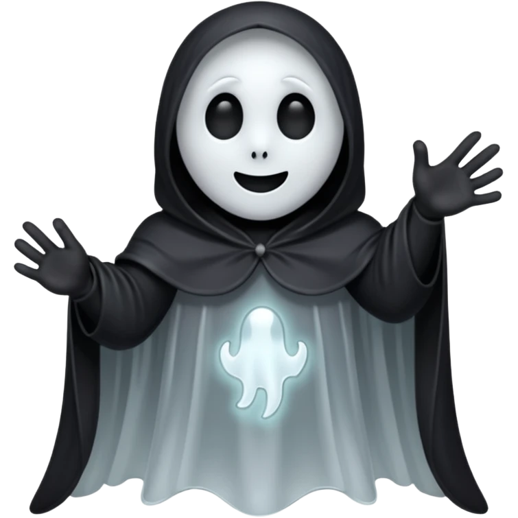 halloween ghost with black costumes  emoji