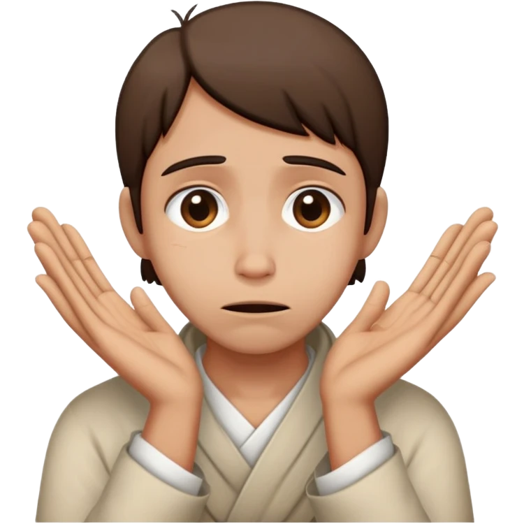 person begging for forgiveness with remorseful expression and pleading hands emoji