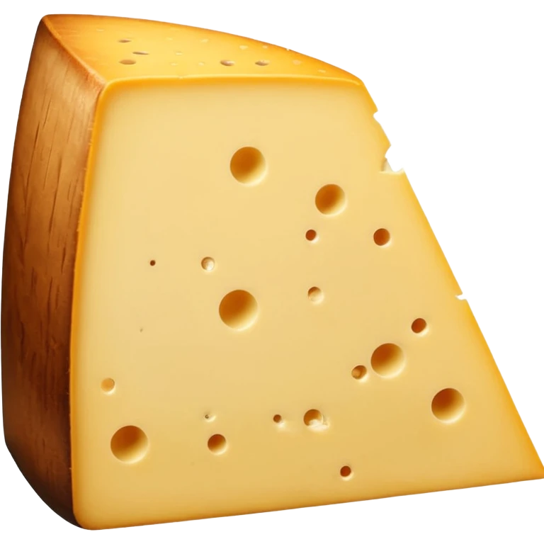 wedge of Comté cheese, yellow interior, brown rind, realistic, minimal, no text emoji