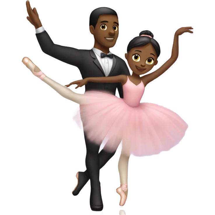 black male ballerina holding black femalw ballerina in the air emoji