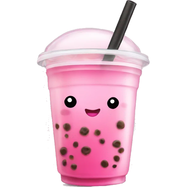 Pink bubble tea  emoji