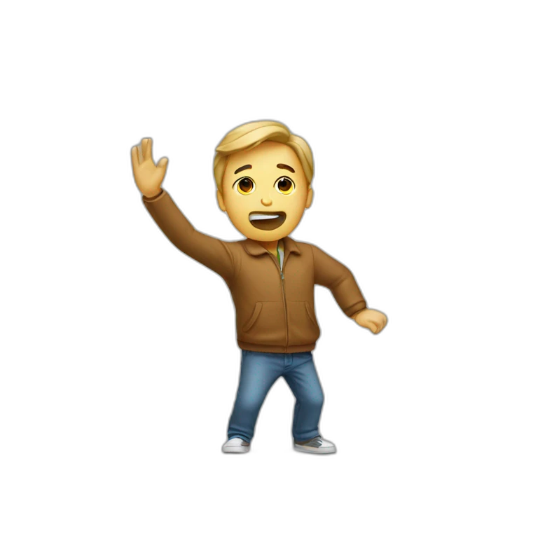 un homme qui fait un dab emoji