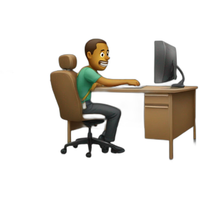 run away from desk emoji