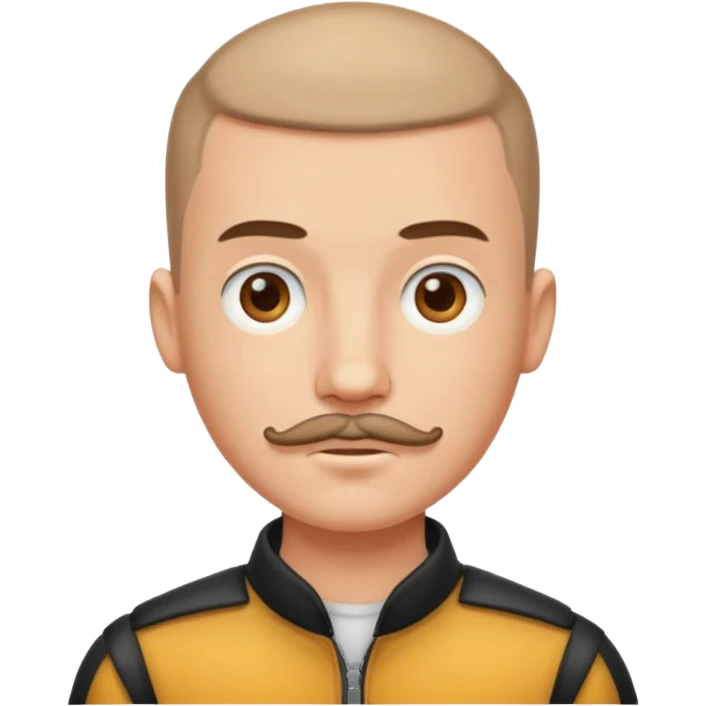 buzz cut boy with moustache emoji