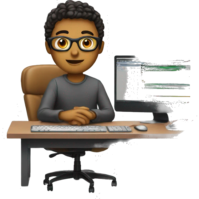 video editor with the desk and setup emoji