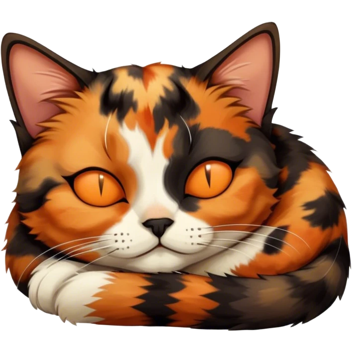 Sleeping tortoiseshell  emoji