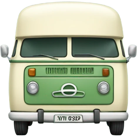 Front of a vintage green and cream van  emoji