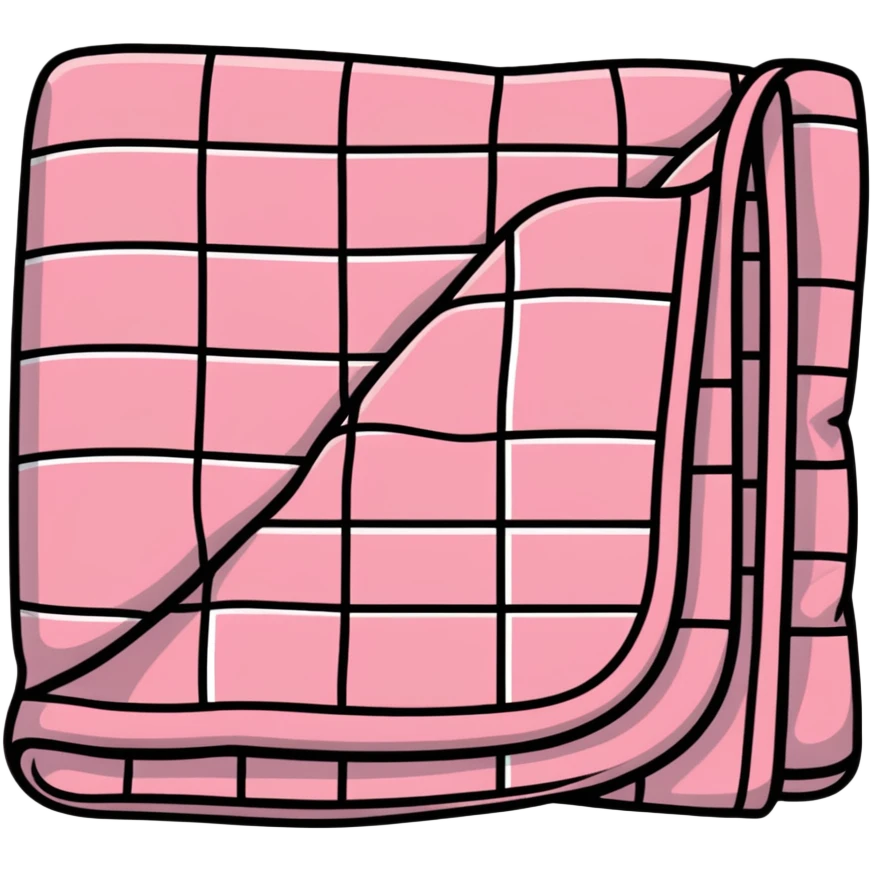cozy pink checkered blanket emoji