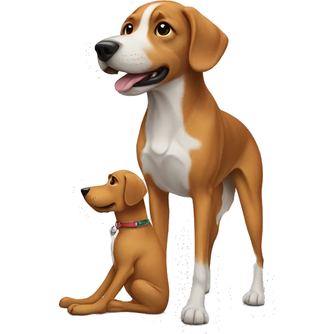 Leg and a dog in front emoji