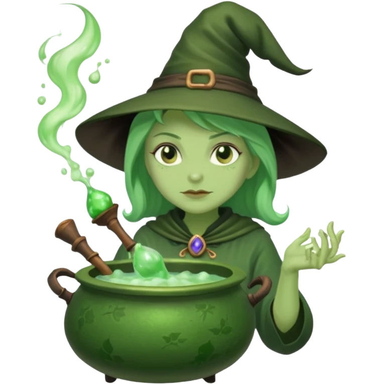 green witch cooking potion emoji