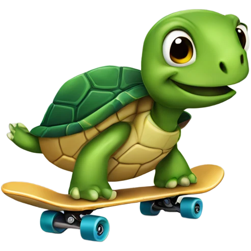 Turtle skateboarding emoji