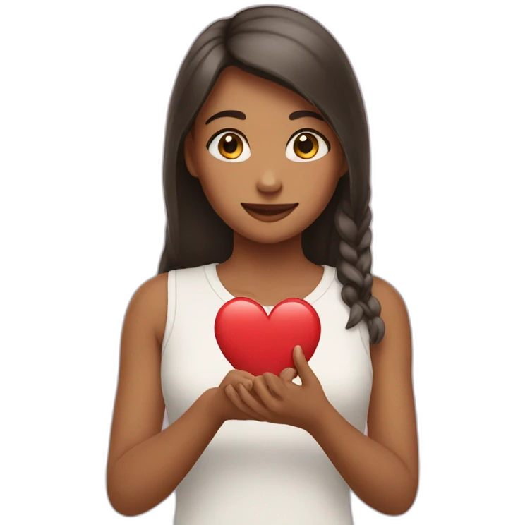 Girl make a hand hart emoji