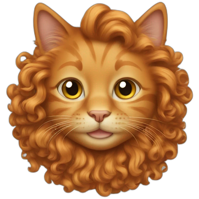 ginger cat with curly hair emoji
