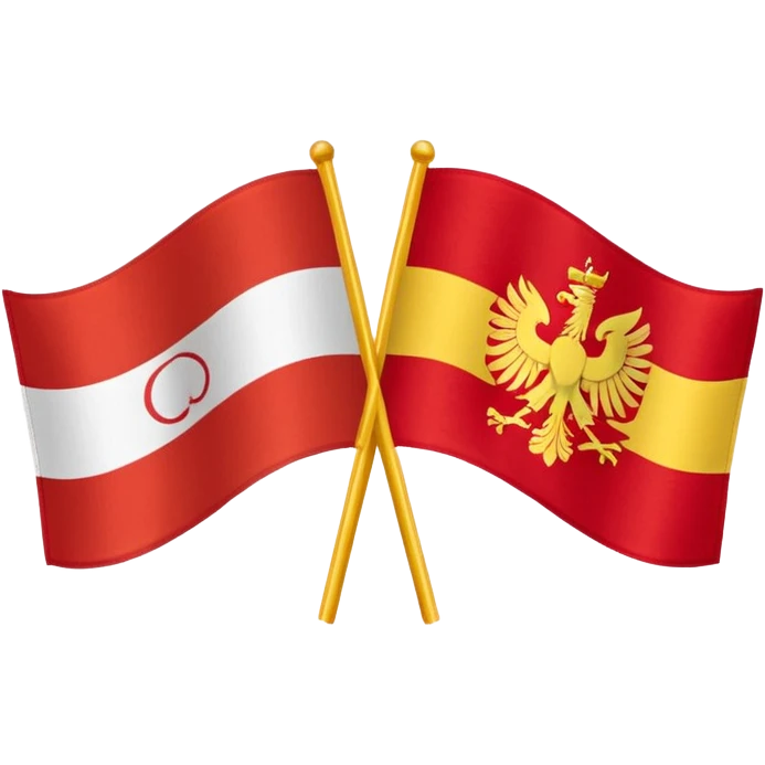 a flat flag that is split down the middle of half the polish flag and half the macedonian flag emoji