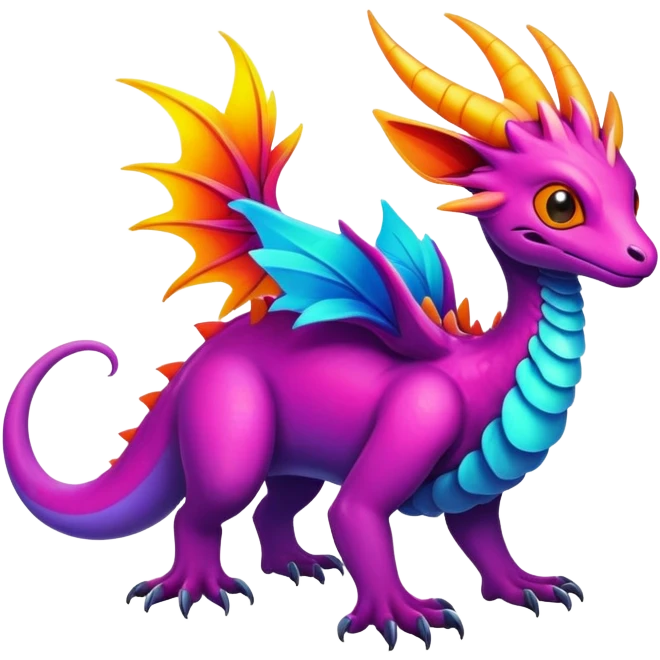  complex exotic colorful bright vibrant aesthetic-scenic-Fakémon-creature emoji