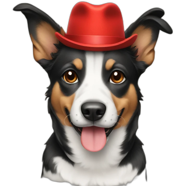 dog in red hat emoji