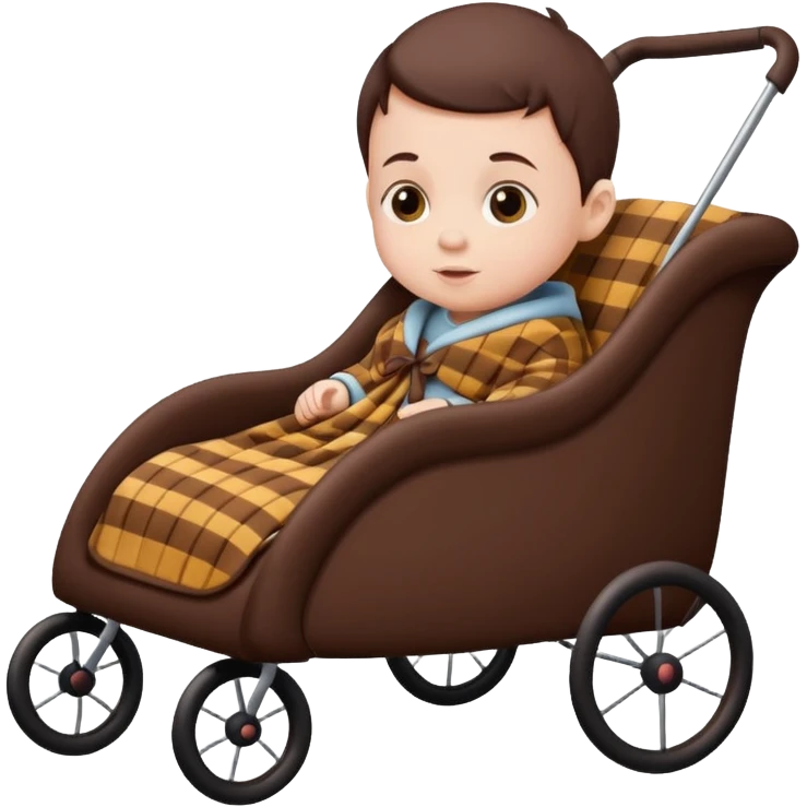 Baby in Chocolate push chair emoji