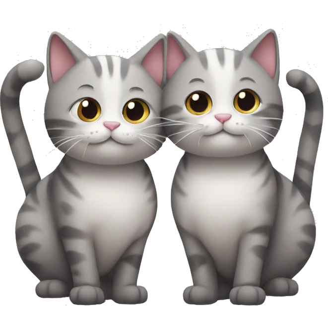 two cats with tails that form a heart emoji