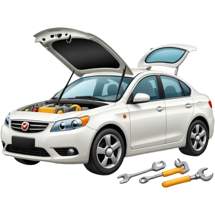 carro blanco en reparacion emoji