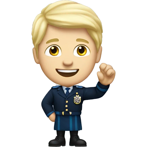 Male with blonde hair waving hand to say hello with a Scotland emoji