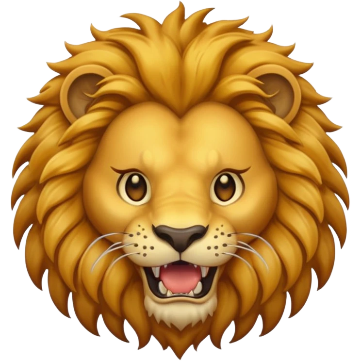 lion with fangs, front face  emoji