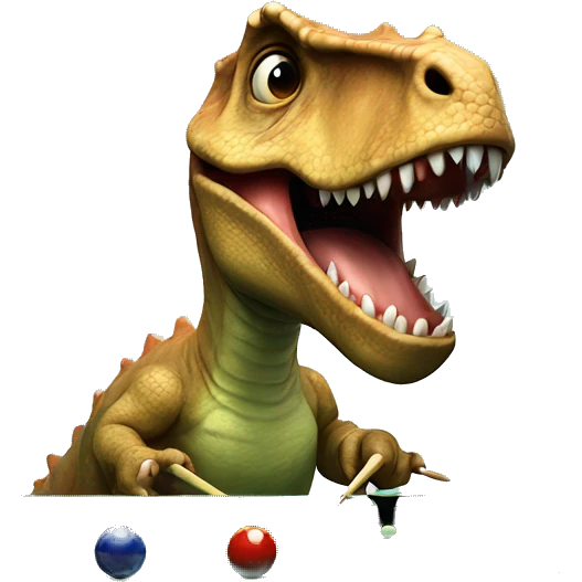 Dinosaur playing pool emoji