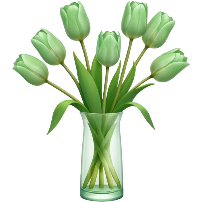 pastel green tulips emoji