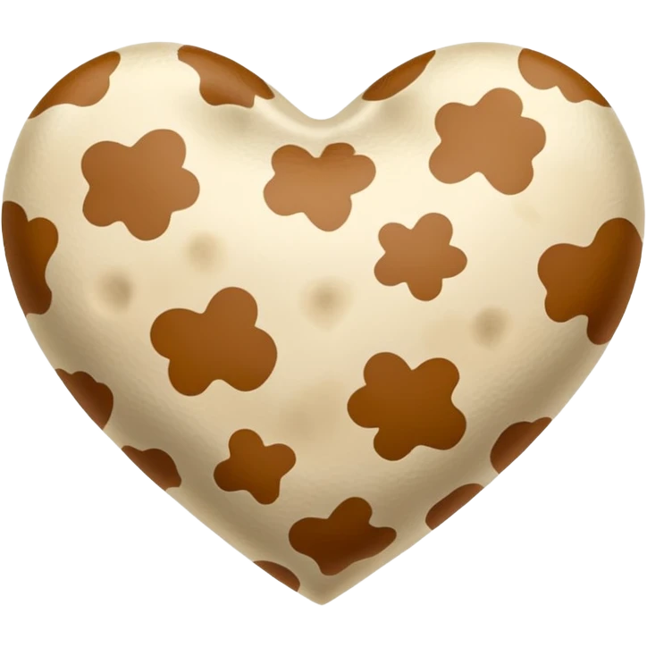 Beige Cow print heart  emoji