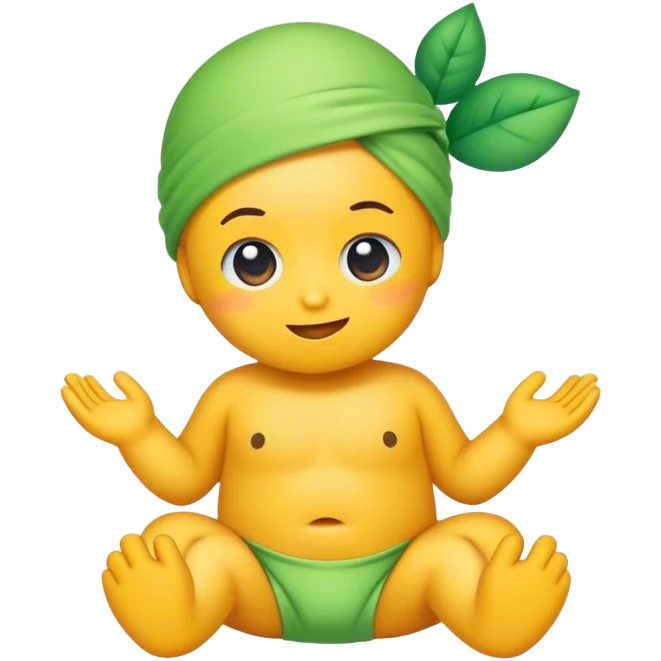 Crea un emoji que represente a Chacharitas.com, una plataforma de compra y venta de ropa y accesorios de segunda mano para bebés y niños. El emoji debe ser colorido, amigable y reflejar la sostenibilidad y reutilización de productos. Puede incluir un body o prenda de bebé, una percha, una caja de ropa o una bolsa de segunda mano con un símbolo de reciclaje sutil. Debe tener un diseño minimalista y reconocible en tamaño pequeño. emoji