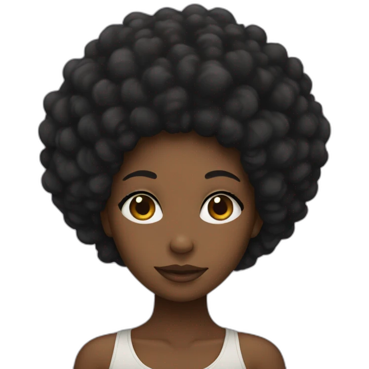 black girl with afro emoji