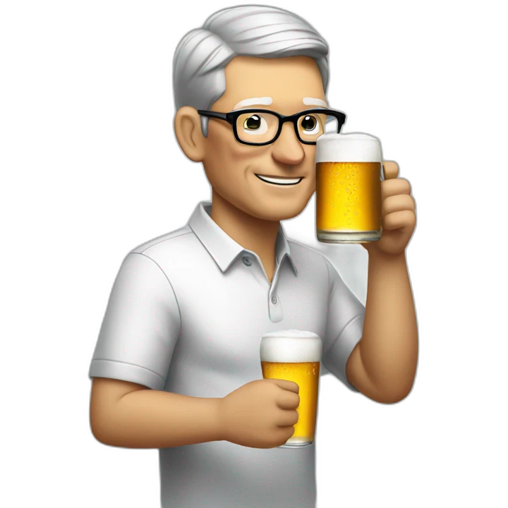 tim cook drinking beer emoji