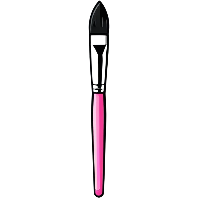 Makeup brush with pink bristles emoji