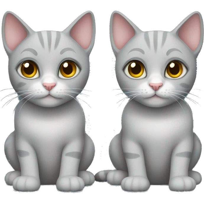 2 gray cats  emoji