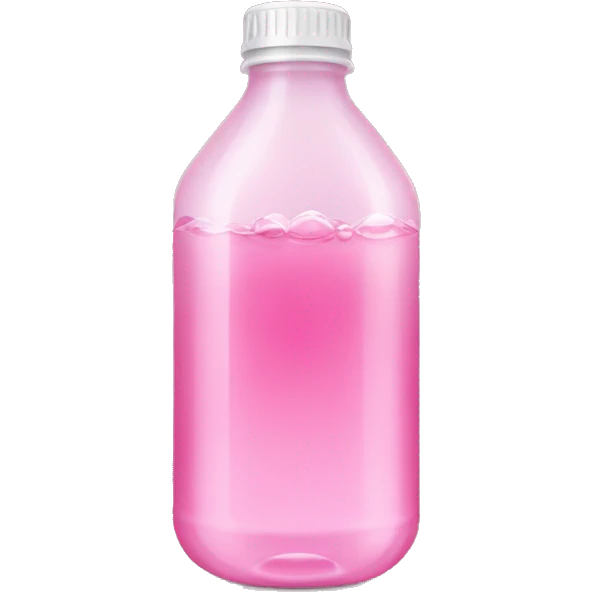 plastic bottle with crystaline pink liquid emoji