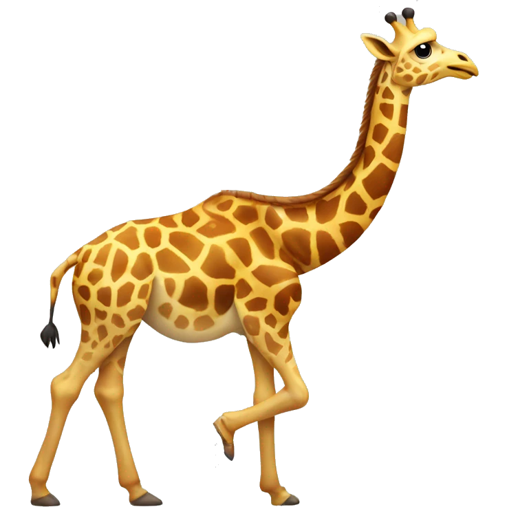 A giraffe with chicken head and ostrich legs  emoji