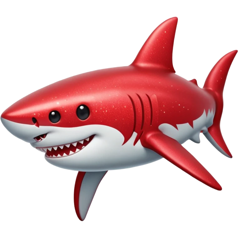 red glitter shark happy emoji