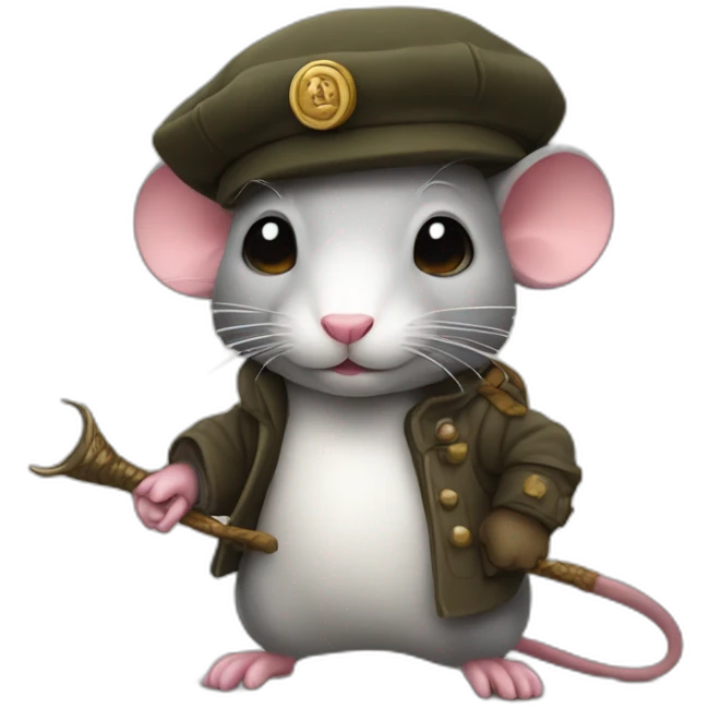a rat with a beret and a wand who makes the revolution emoji