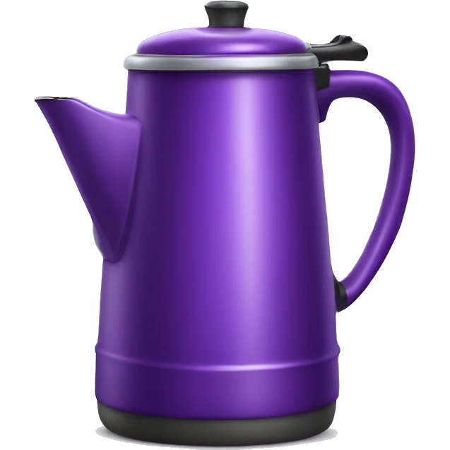 Realistic purple camping coffee pot isolated. emoji