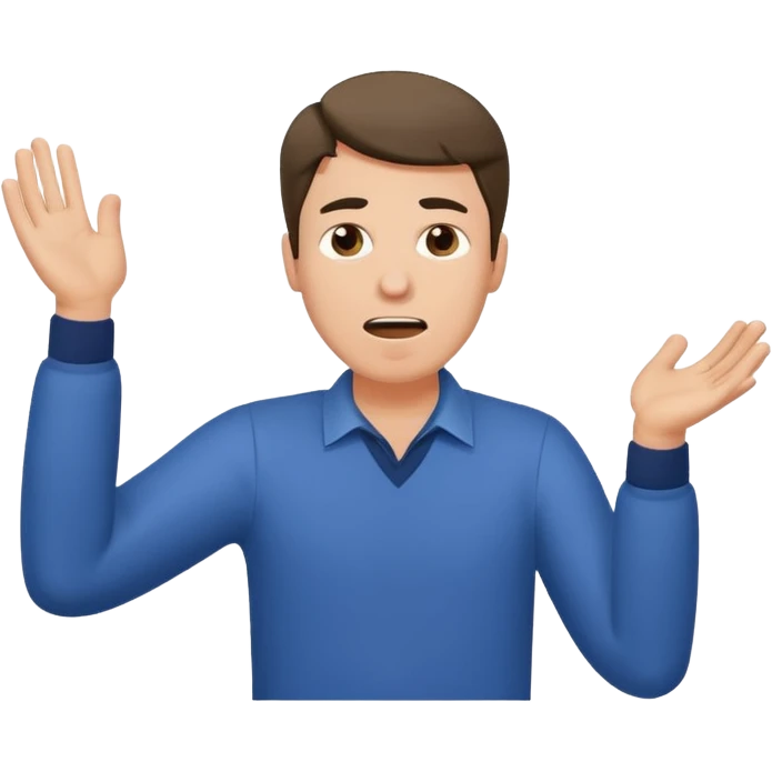 A man throwing papers in the air, frust emoji