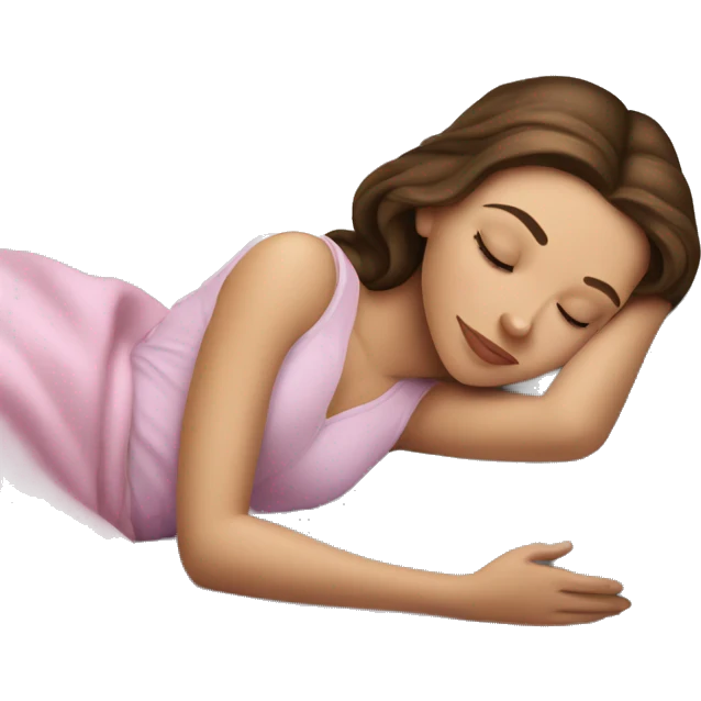 sleeping beauty brunette white girl with a silk pillow emoji
