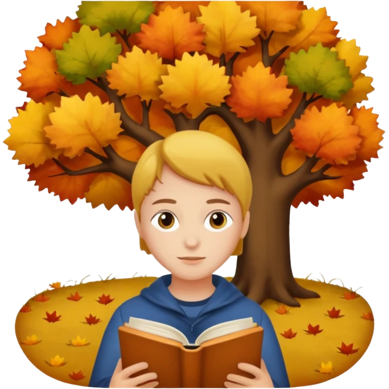 Autumn and book emoji